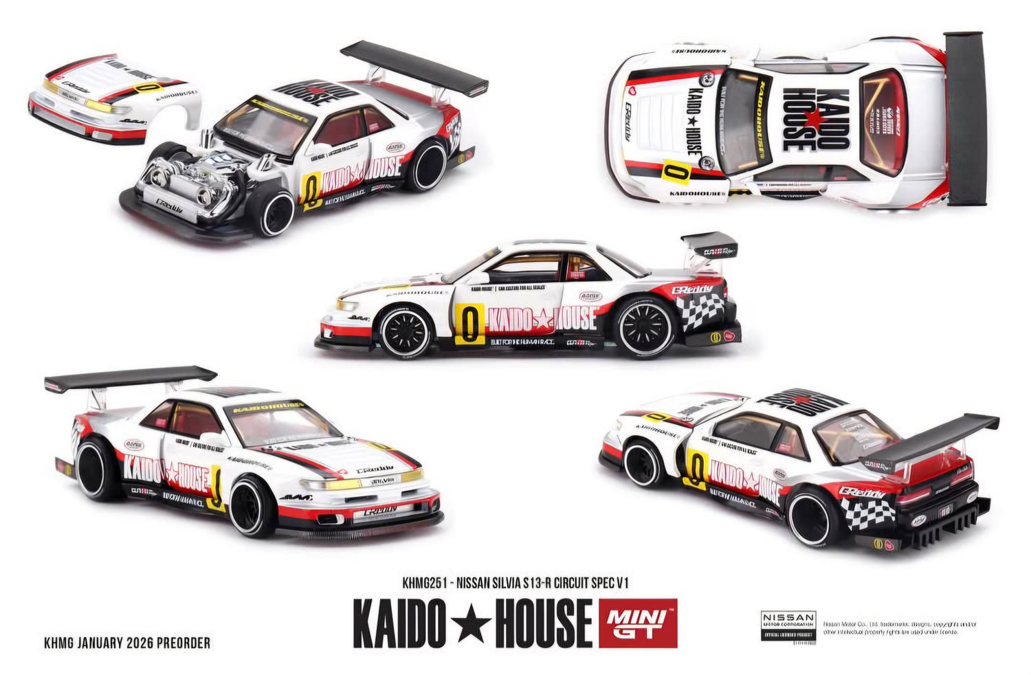 (PRE-ORDER 2026) Kaido House x Mini GT-Nissan Silvia S13, Circuit Spec V1 (KHMG251)