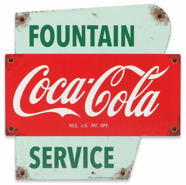 Coca-Cola Fountain Service Rustic Metal Sign