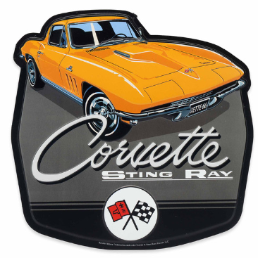 Chevrolet Corvette Yellow Sting Ray Metal Sign