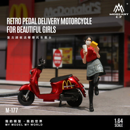 MoreArt 1:64 Moto de livraison rétro à pédales For Beautiful Girls – MO222177