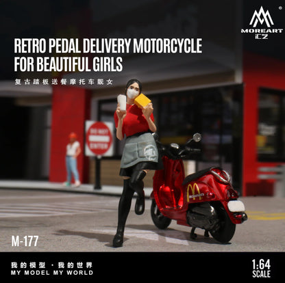 MoreArt 1:64 Moto de livraison rétro à pédales For Beautiful Girls – MO222177