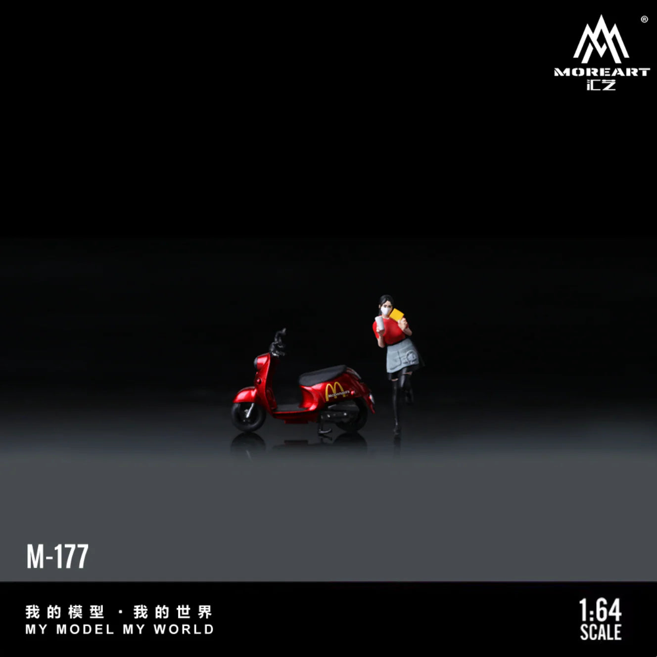 MoreArt 1:64 Moto de livraison rétro à pédales For Beautiful Girls – MO222177