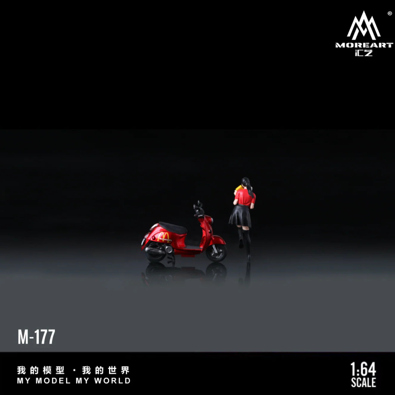 MoreArt 1:64 Moto de livraison rétro à pédales For Beautiful Girls – MO222177