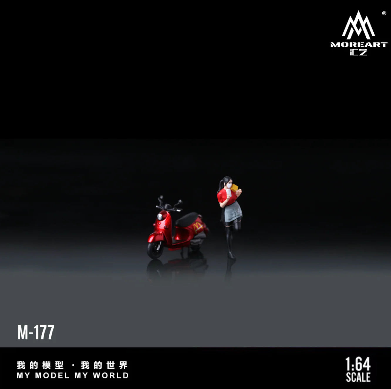 MoreArt 1:64 Moto de livraison rétro à pédales For Beautiful Girls – MO222177