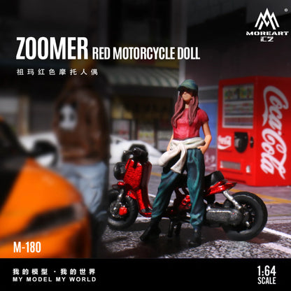 MoreArt 1:64 Zoomer Red Motorcycle Doll – MO222180