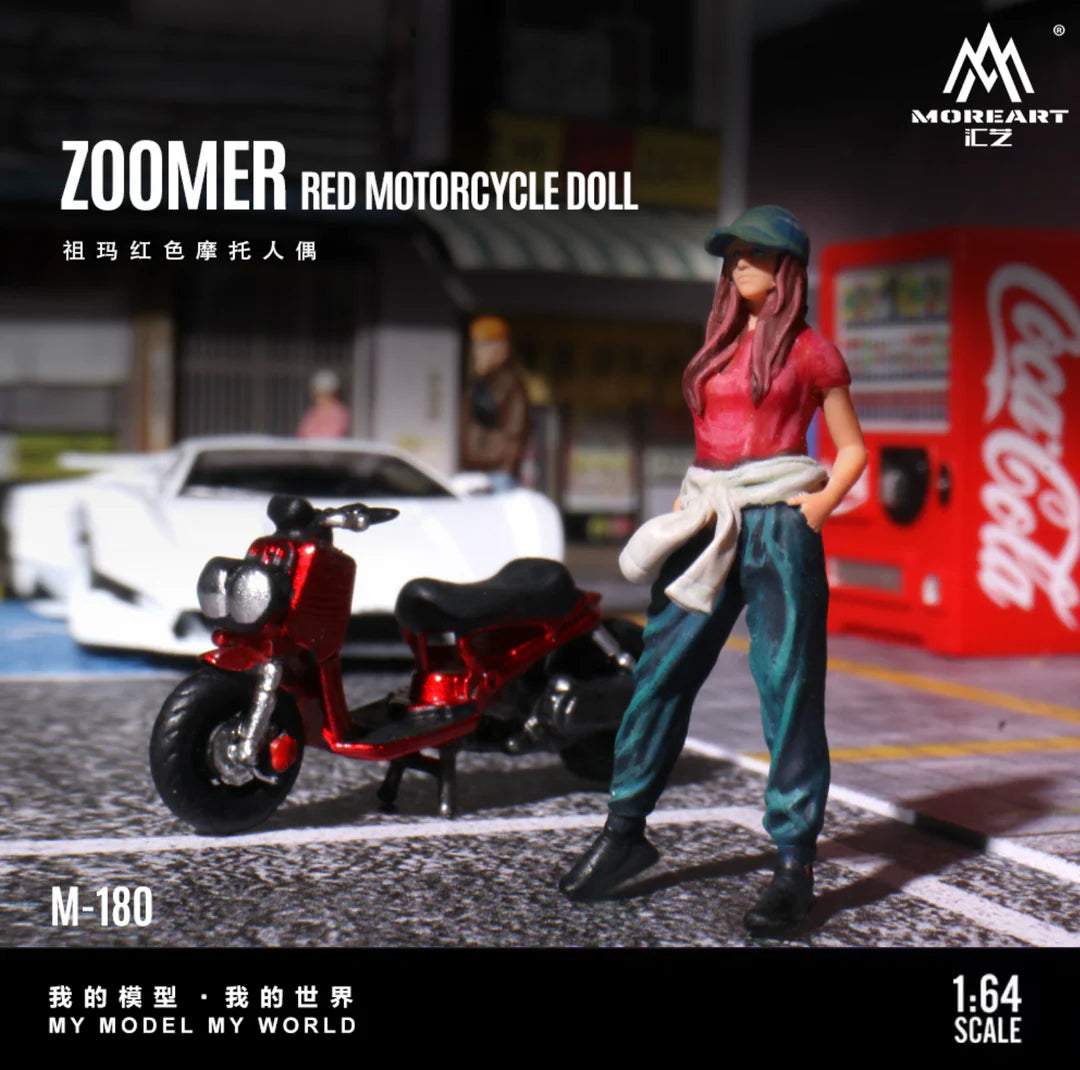 MoreArt 1:64 Zoomer Red Motorcycle Doll – MO222180