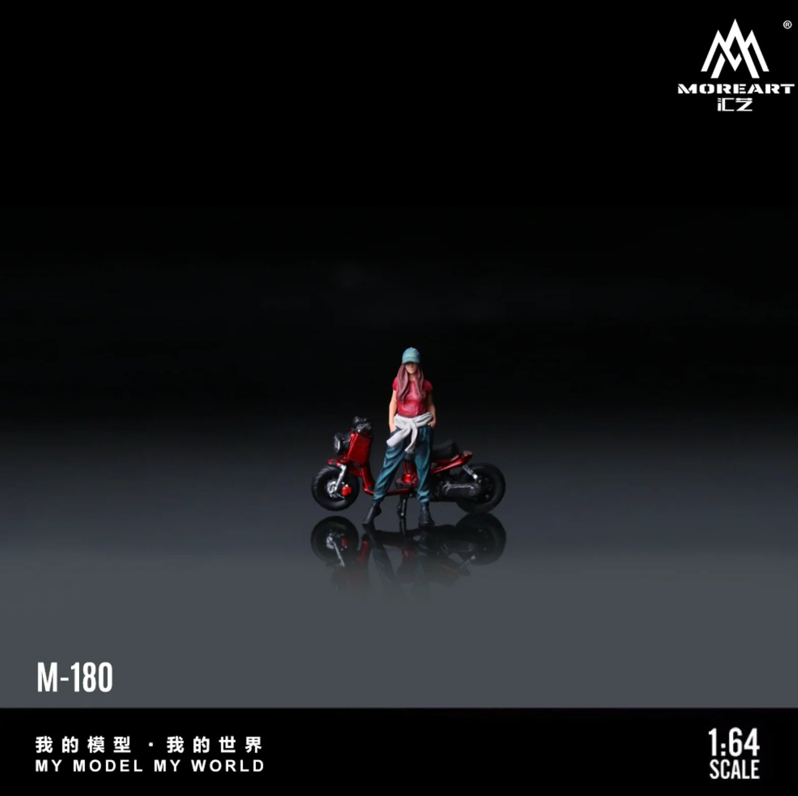MoreArt 1:64 Zoomer Red Motorcycle Doll – MO222180
