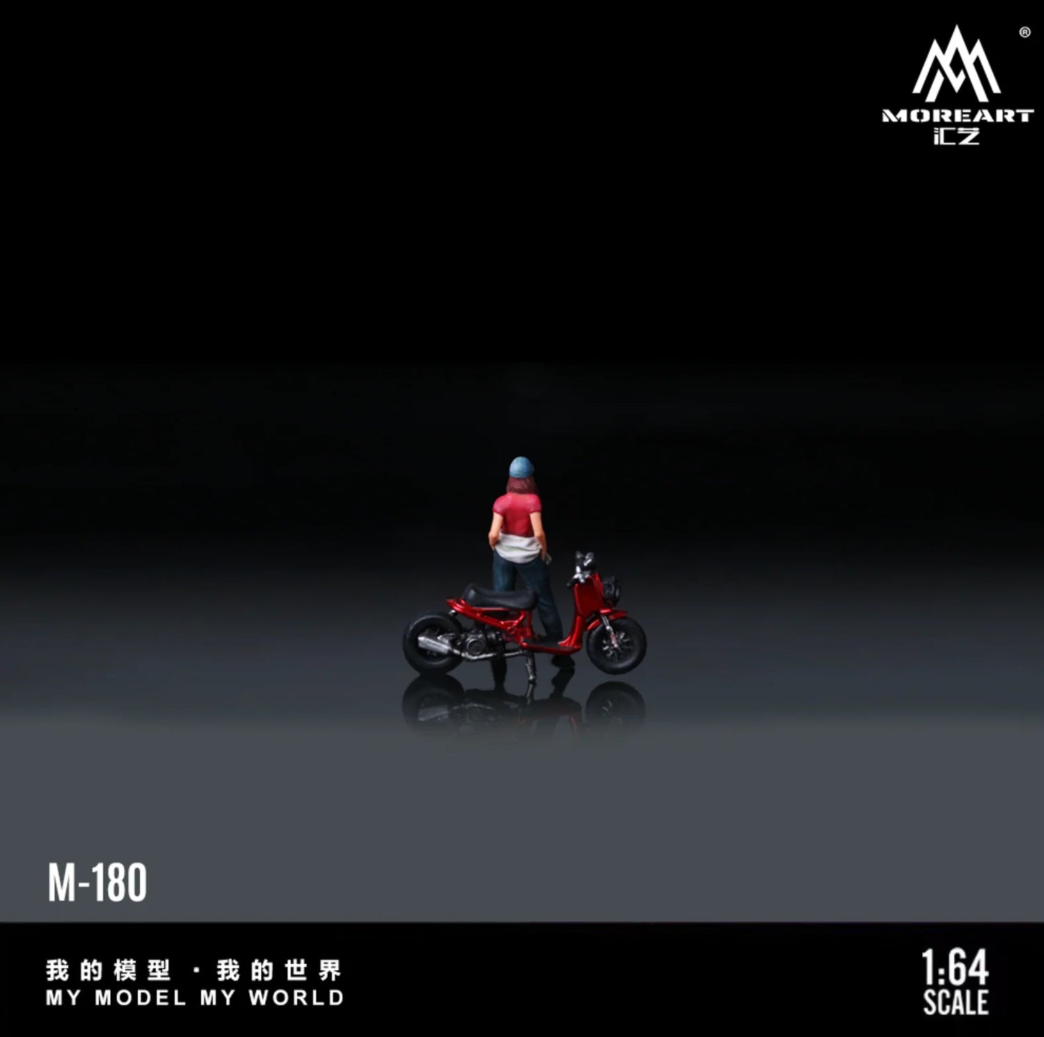 MoreArt 1:64 Zoomer Red Motorcycle Doll – MO222180
