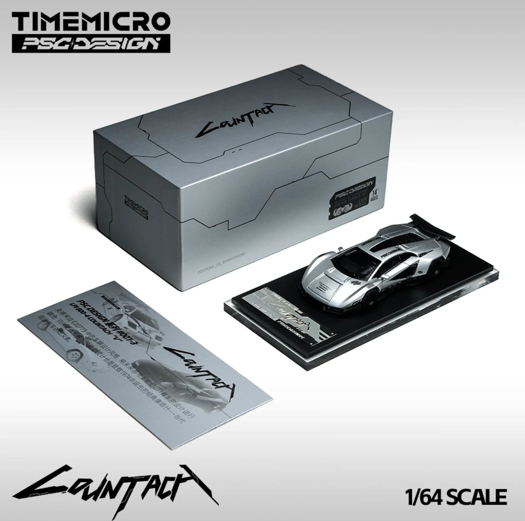 Time Micro x PSC DESIGN 1:64-Lamborghini Countach “V”  TM647704