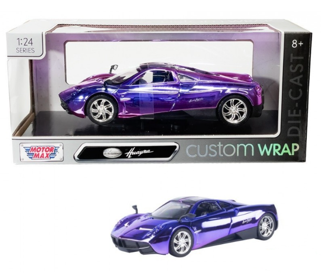 Motormax 1:24 - Pagani Huayra - Purple/Pink Chrome - Custom Wrap - 79084