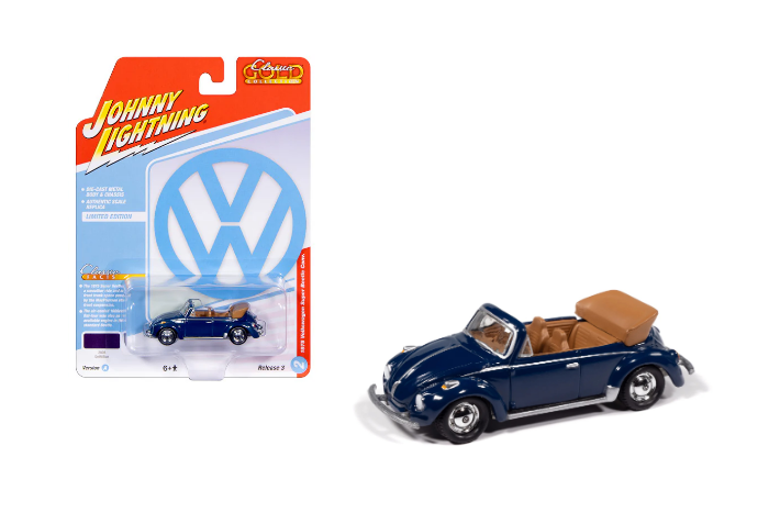 Johnny Lightning- 1975 Volkswagen Super Beetle Convertible (Delft Blue) JLCG034A-2