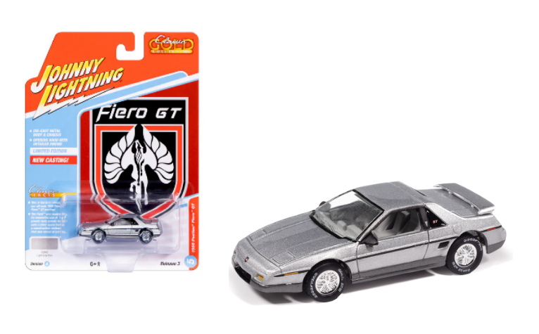 Johnny Lightning-1985 Pontiac Fiero GT (Light Grey Poly) JLCG034A-5