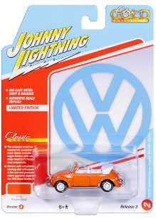 Johnny Lightning- 1975 Volkswagen Super Beetle Convertible (Pumpkin Orange) JLCG034B-2