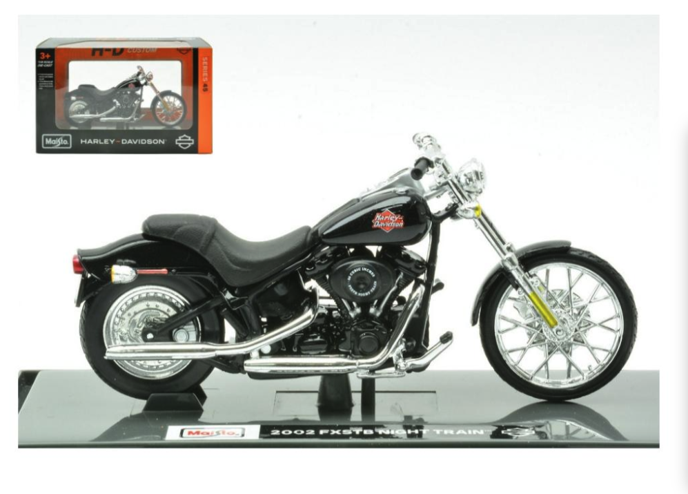 2002 Harley-Davidson FXSTB Night Train – Noir – Maisto 1:18 Series 45 – 31360-45-E
