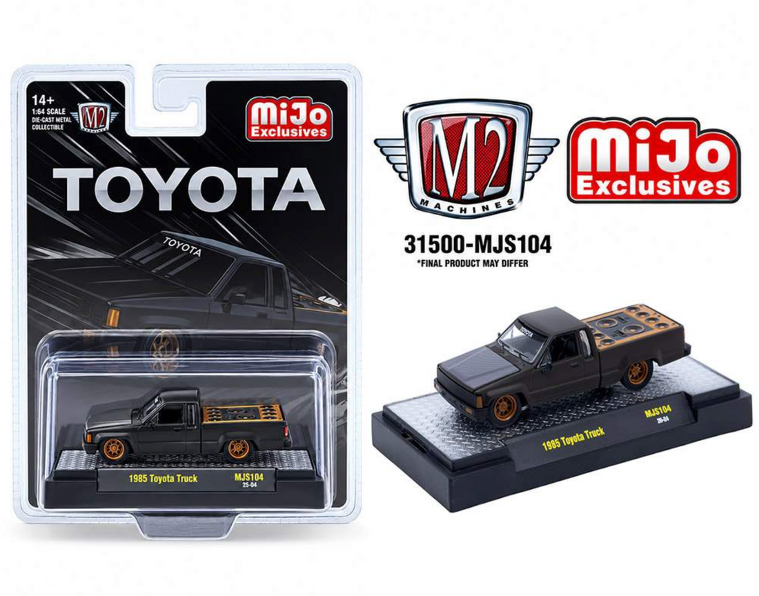 (PRE-ORDER 2026) M2 Machines 1:64 1985 Toyota Pickup Truck Slammed Custom-Matte Grey 31500-MJS104