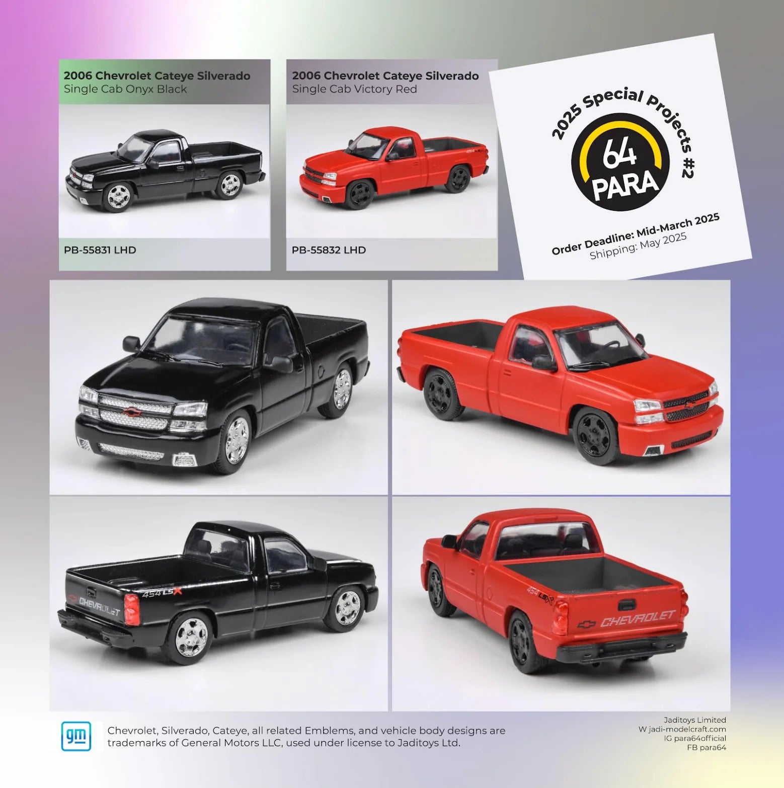 (PRE-ORDER, 2025) 2006 Chevrolet Silverado Single Cab Victory Red, PB-55832