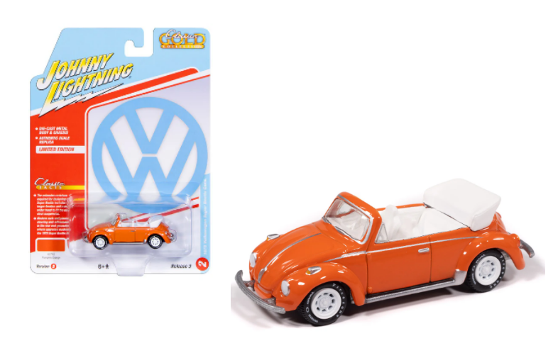 Johnny Lightning- 1975 Volkswagen Super Beetle Convertible (Pumpkin Orange) JLCG034B-2