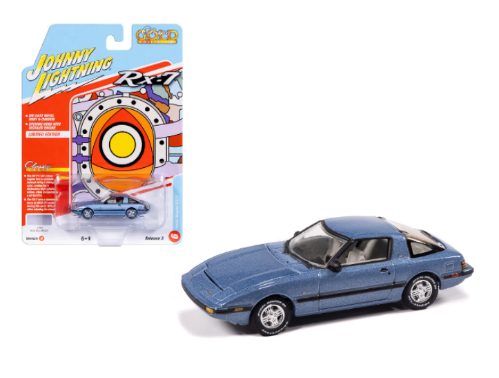 Johnny Lightning- 1983 Mazda RX-7 (Misty Blue Metallic) JLCG034B-6