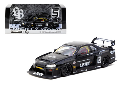 TARMAC WORKS HOBBY43 1/43- LB-ER34 Super Silhouette SKYLINE Black T43-021-BK