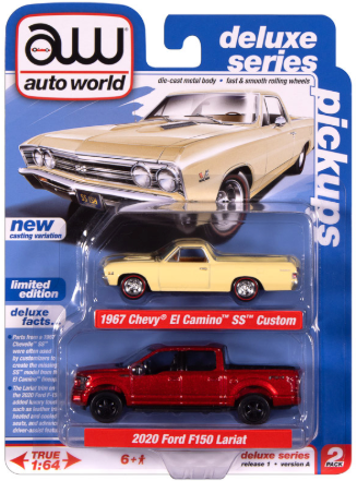Duo Pack Chevrolet El Camino SS 1967 et Ford F-150 2020 – Auto World 1:64 – AW2PK008-A-1