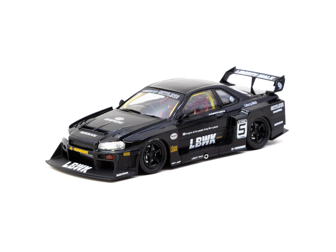 TARMAC WORKS HOBBY43 1/43- LB-ER34 Super Silhouette SKYLINE Black T43-021-BK