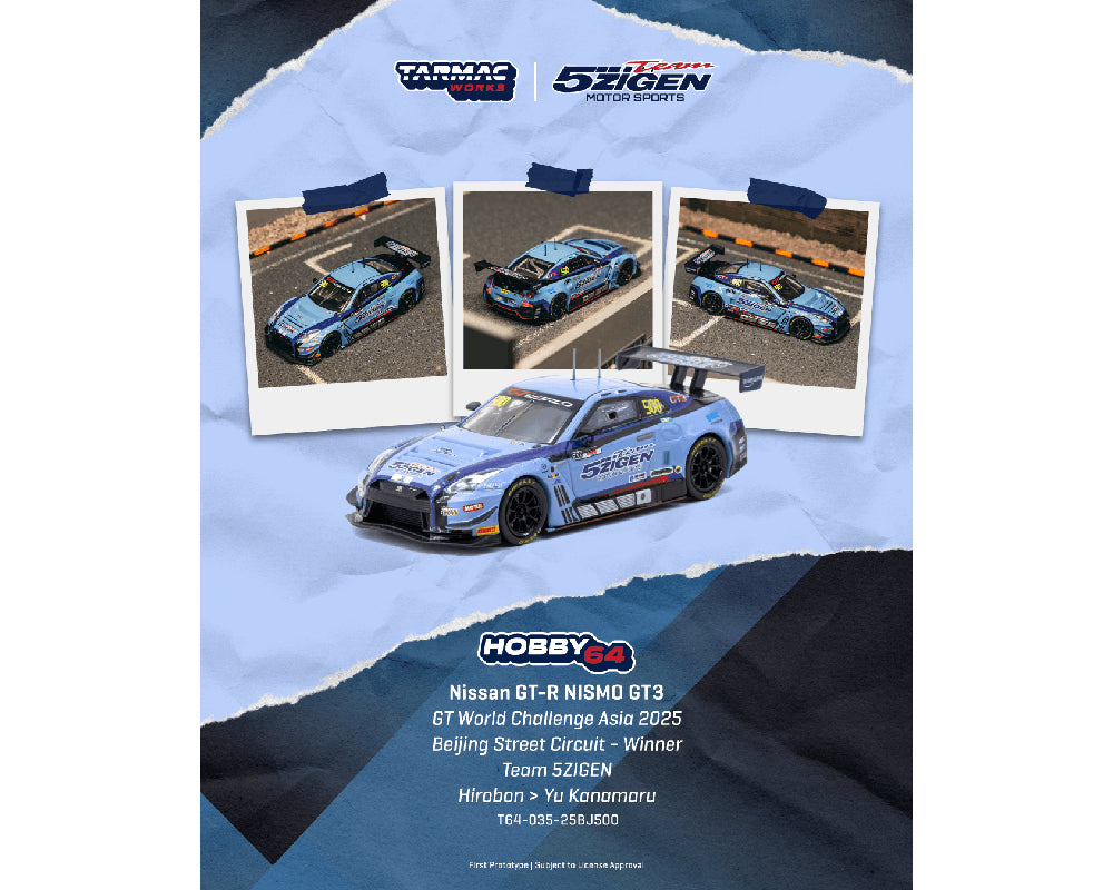 (PRE-ORDER 2026) Tarmac Works 1:64 Nissan GT-R NISMO GT3 Team 5ZIGEN – Hobby64 (T64-035-25BJ500)