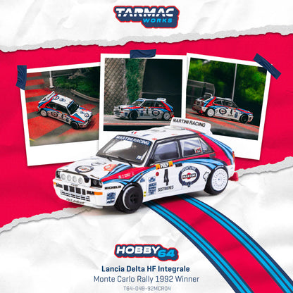 Tarmac Works Hobby64 1:64 Lancia Delta HF Integrale Monte Carlo Rally 1992 Winner 