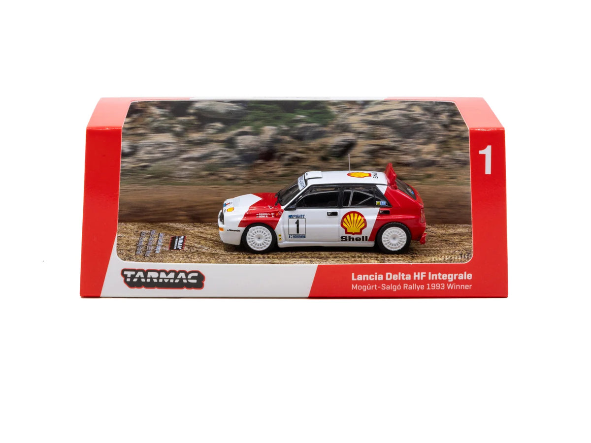 Tarmac Works Hobby64 1:64 Lancia Delta HF Integrale – Vainqueur Mogürt-Salgó Rallye 1993 – László Sen Ranga / Ernő Büki – T64-049-93MSR01