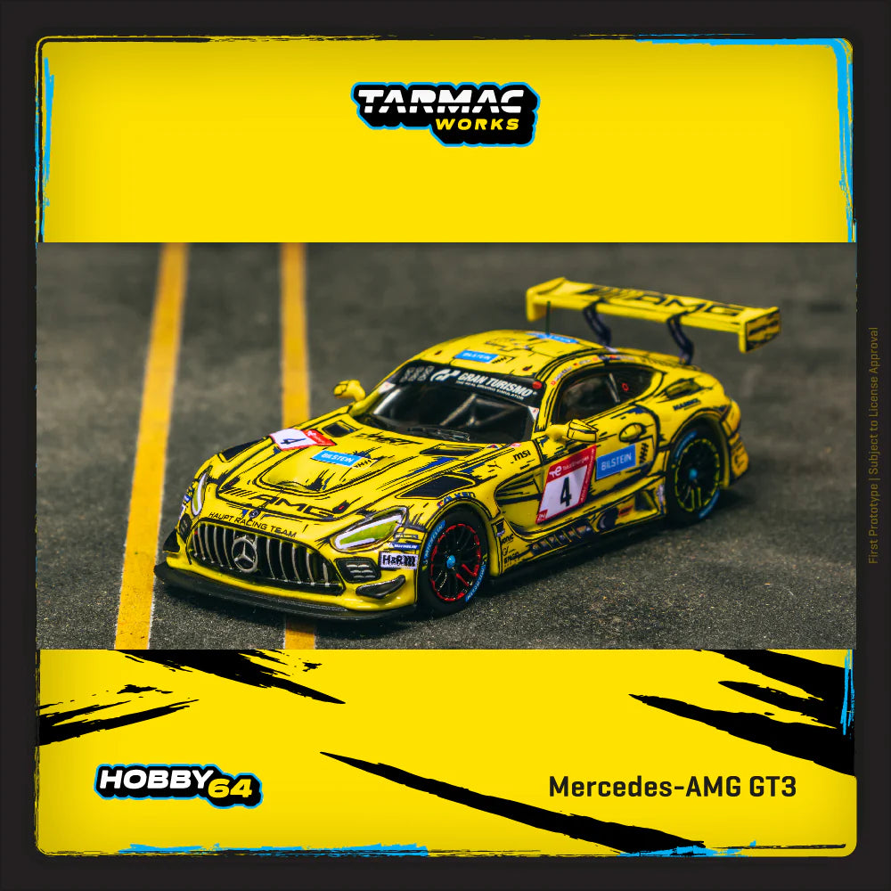 (PRE-ORDER 2025) Tarmac Works 1:64, Mercedes-AMG GT3 Nürburgring 24h 2023 P. Ellis / R. Marciello / E. Mortara / L. Stolz