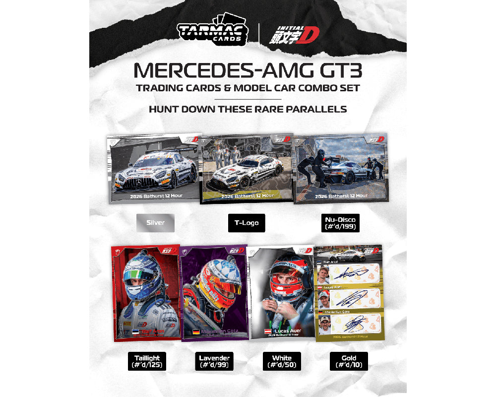 (PRE-ORDER 2026) Tarmac Works 1:64 Mercedes-AMG GT3 Bathurst 12h 2026 Combo avec cartes T64-062-26BH77