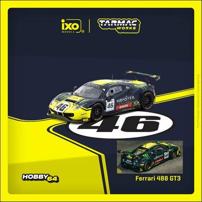 Tarmac Works 1:64-Ferrari 488 GT3 Gulf 12 Hours 2019 V. Rossi / A. Salucci / L. Marini T64-072-19GUF46