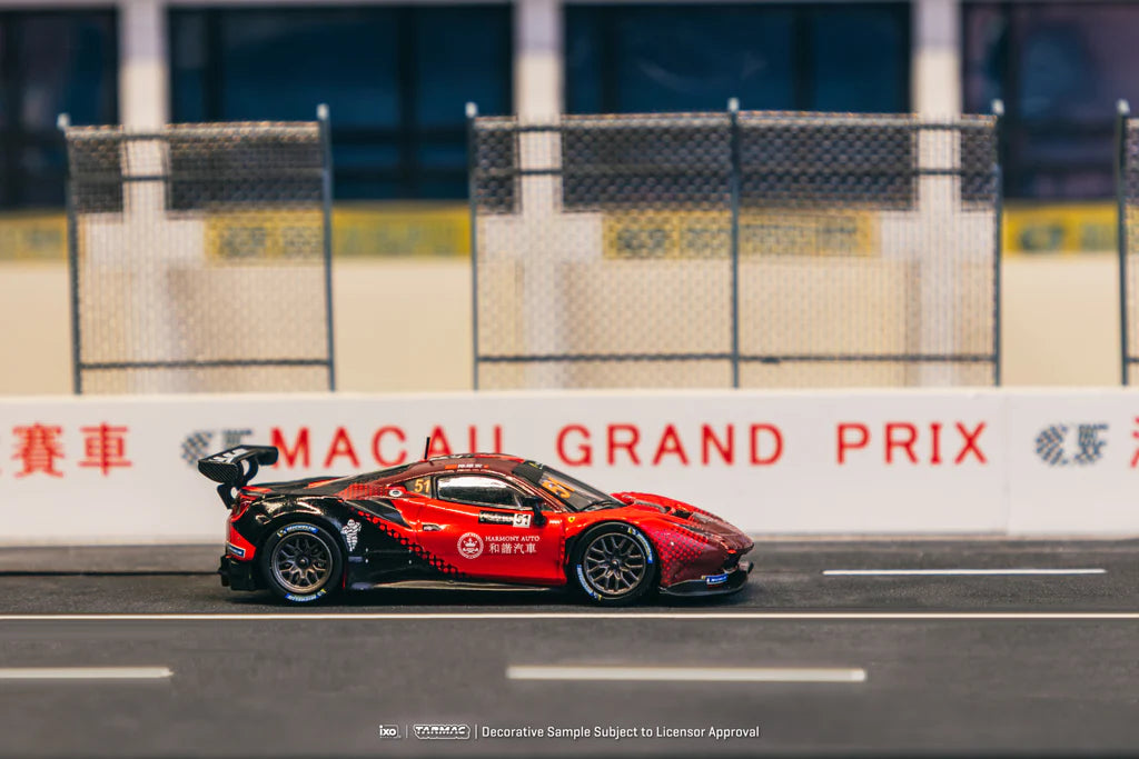 (PRE-ORDER 2025) Tarmac Works 1:64, Ferrari 488 GT3 Macau GT Cup 2022 Harmony Racing Chen Weian