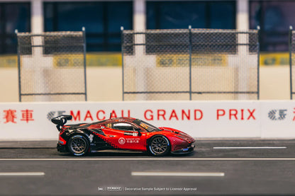 (PRE-ORDER 2025) Tarmac Works 1:64, Ferrari 488 GT3 Macau GT Cup 2022 Harmony Racing Chen Weian