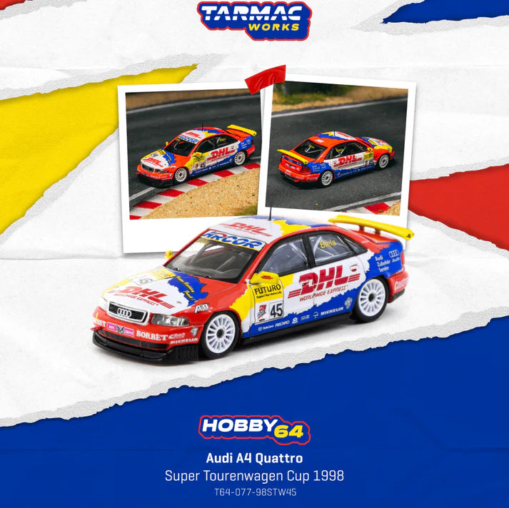 Tarmac Works Hobby64 1:64 Audi A4 Quattro STW Cup 1998 Frank Biela T64-077-98STW45