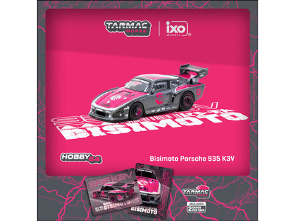 Tarmac Works 1:64-Bisimoto Porsche 935 K3V Model Car + Trading Cards Combo Set