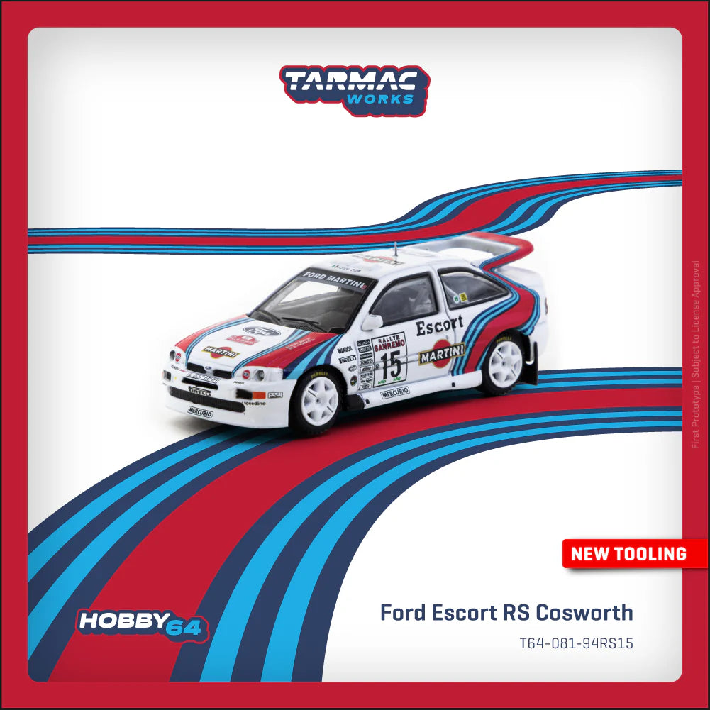 Tarmac Works Hobby64 1:64 Ford Escort RS Cosworth WRC Rallye Sanremo 1994 