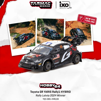 Tarmac Works Hobby64 1:64 Toyota GR Yaris Rally1 Hybrid – Vainqueur Rally Latvia 2024 – Kalle Rovanperä / Jonne Halttunen – T64-085-24RL69