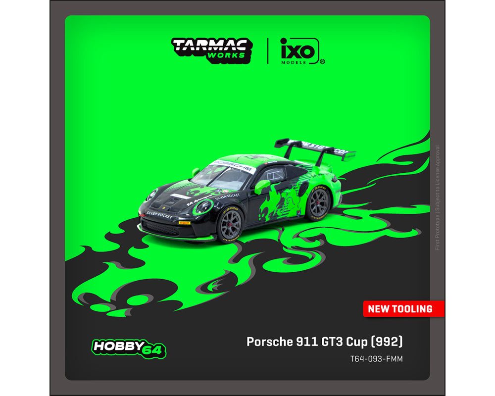 TARMAC WORKS  HOBBY64  1/64- Porsche 911 GT3 Cup (992) Fire Monkey Motorsport T64-093-FMM