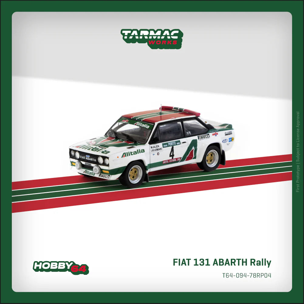 Tarmac Works Hobby64 1:64 Fiat 131 Abarth Rally Rallye de Portugal 1978 Winner 