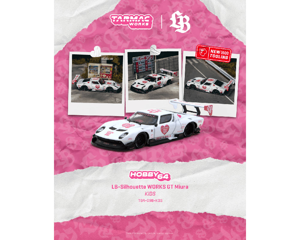 (PRE-ORDER 2026) Tarmac Works 1:64 LB-Silhouette WORKS GT Miura KIDS White T64-098-KDS