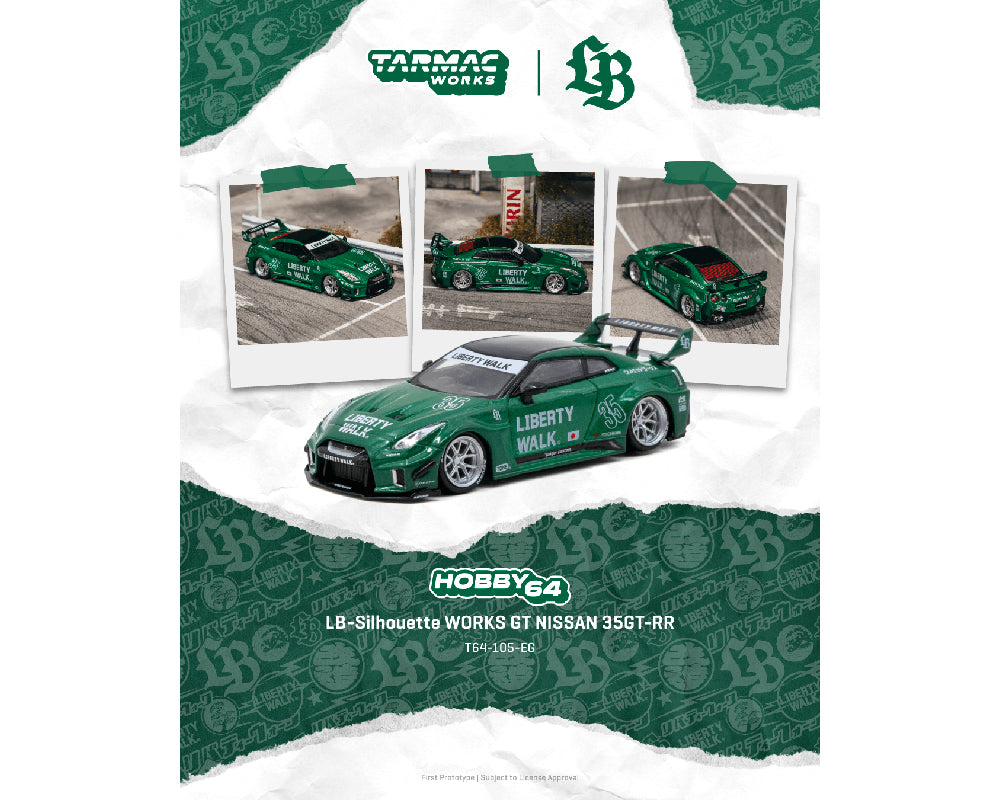 (PRE-ORDER 2026) Tarmac Works 1:64 LB-Silhouette WORKS GT Nissan 35GT-RR Vert émeraude T64-105-EG