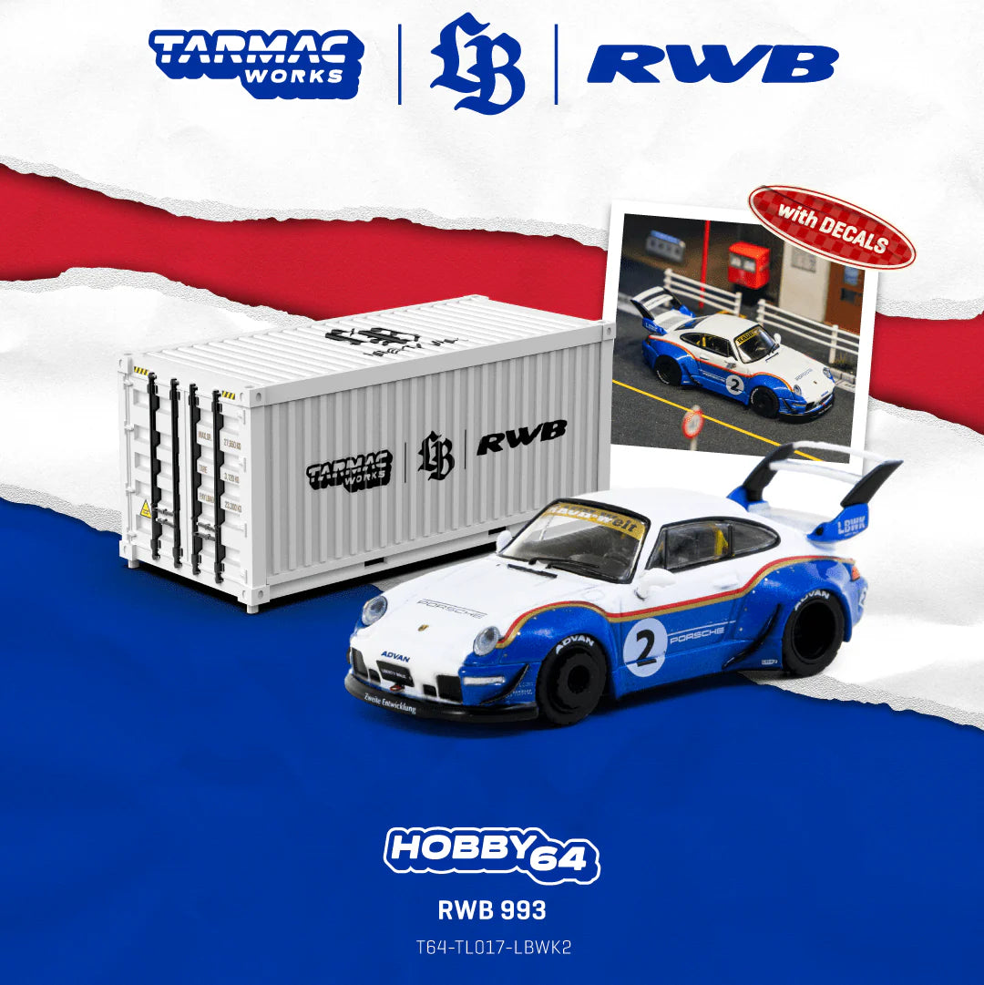 Tarmac Works Hobby64 1:64 RWB 993 Liberty Walk with Container – T64-TL017-LBWK2