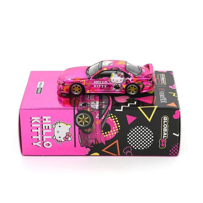 TARMAC WORKS 1/64-VERTEX Silvia (S14) Hello Kitty Pink Chrome T64G-018-HK2