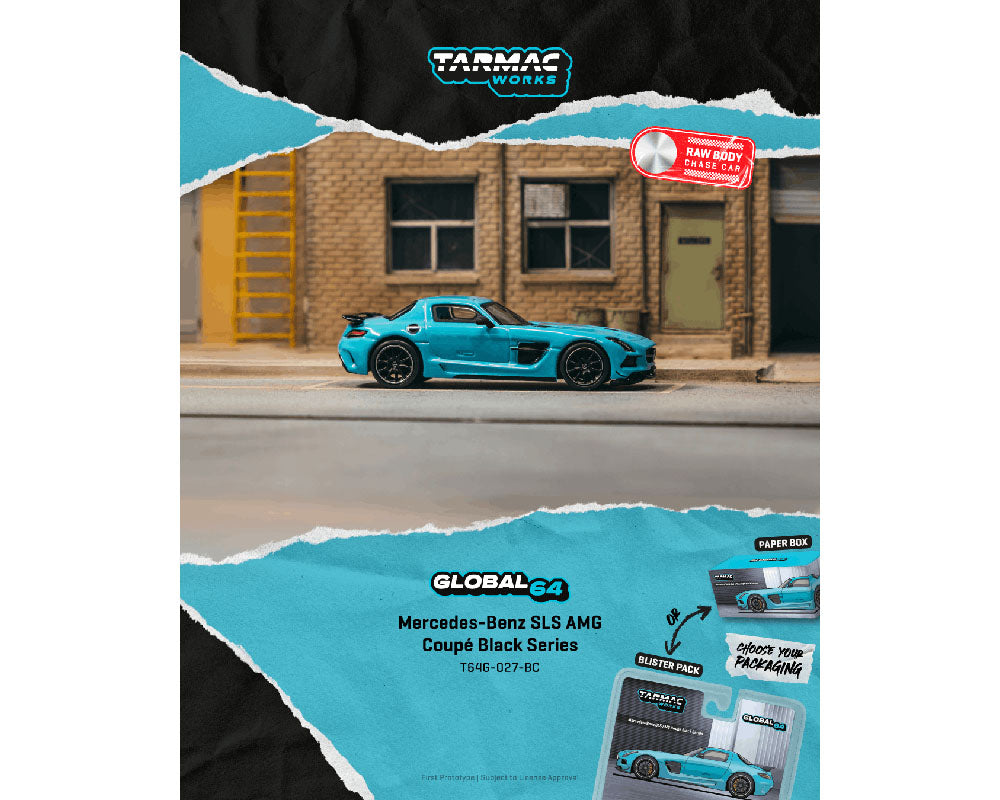 (PRE-ORDER 2026) Tarmac Works 1:64 Mercedes-Benz SLS AMG Coupé Black Series – Matte Blue – Global64 – Limited Edition – T64G-027-BC-B
