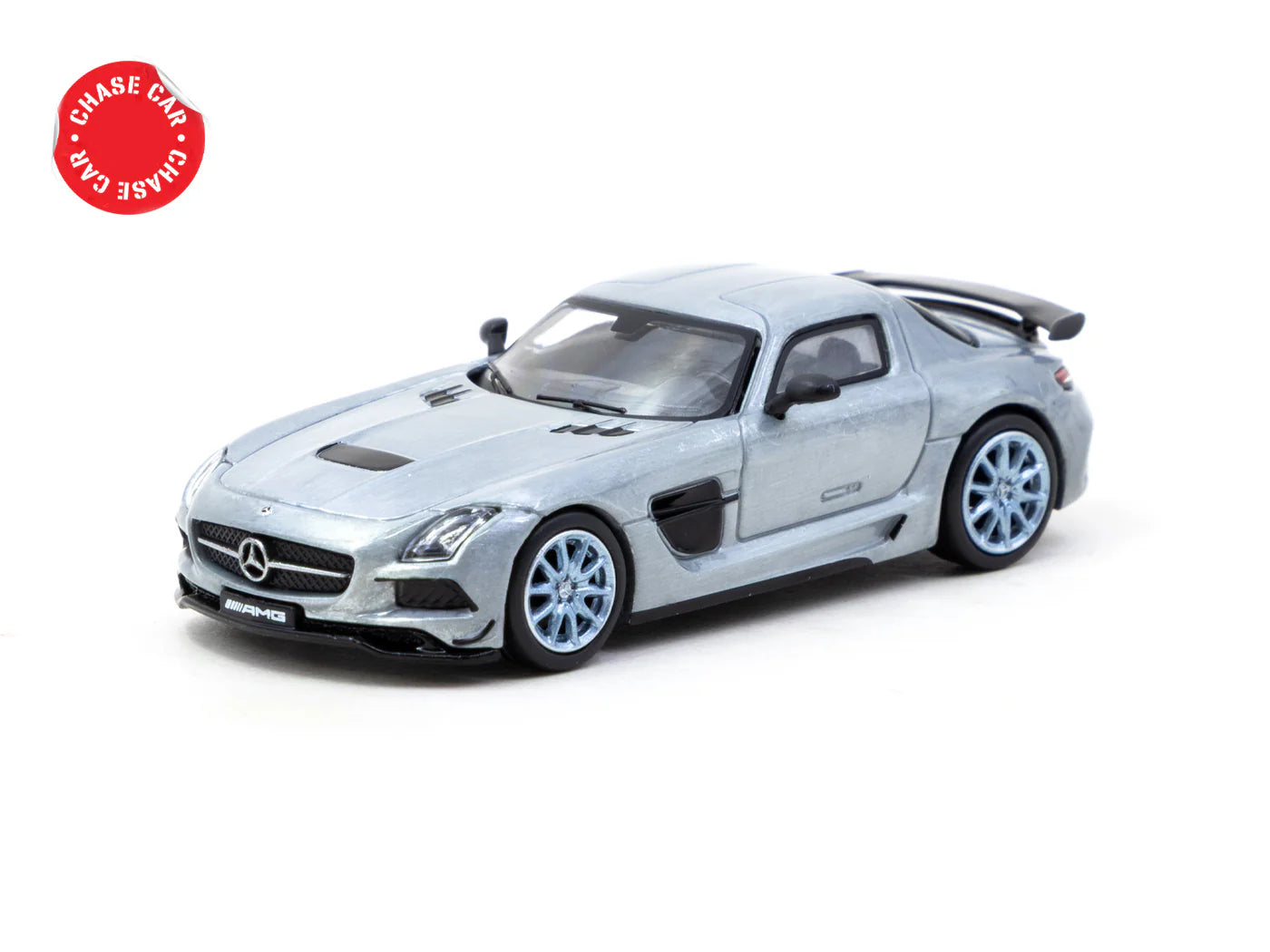 CHASE CAR Mercedes-Benz SLS AMG Coupé Black Series finition brute – Tarmac Works Global64 1:64 (T64G-027-MB-CHASE)