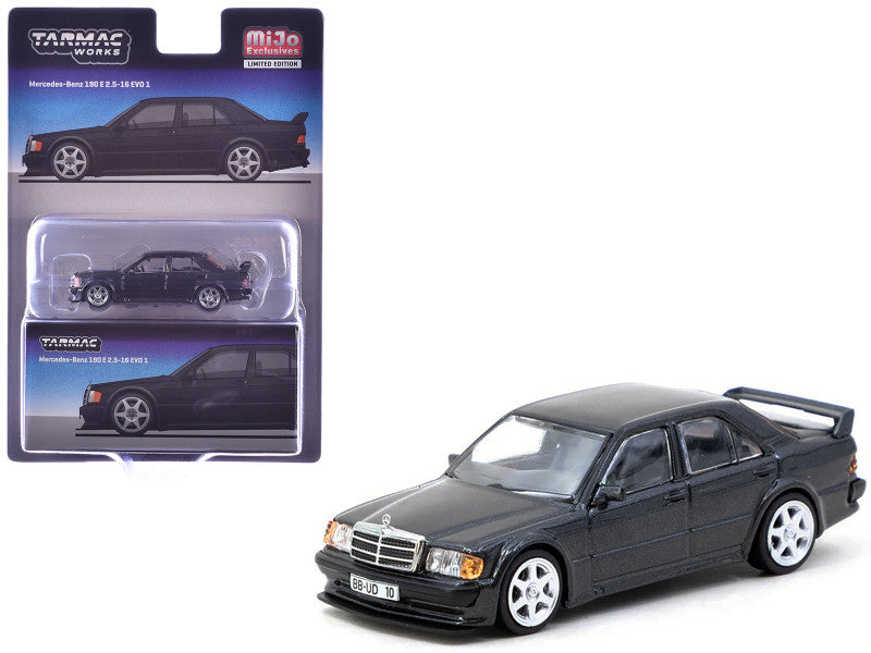 Tarmac Works-Mercedes-Benz 190 E 2.5-16 EVO 1 Blue-Black metallic T64G-057-BK