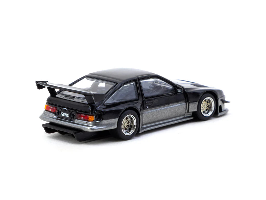 Tarmac Works 1/64 - Toyota Sprinter Trueno AE86 Widebody Black/Grey - T64G-060-BG