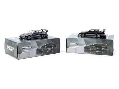 Tarmac Works 1/64 - Toyota Sprinter Trueno AE86 Widebody Black/Grey - T64G-060-BG