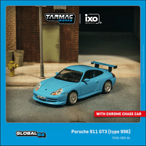 TARMAC WORKS GLOBAL64 1/64-Porsche 911 GT3 (type 996) Light Blue T64G-069-BL
