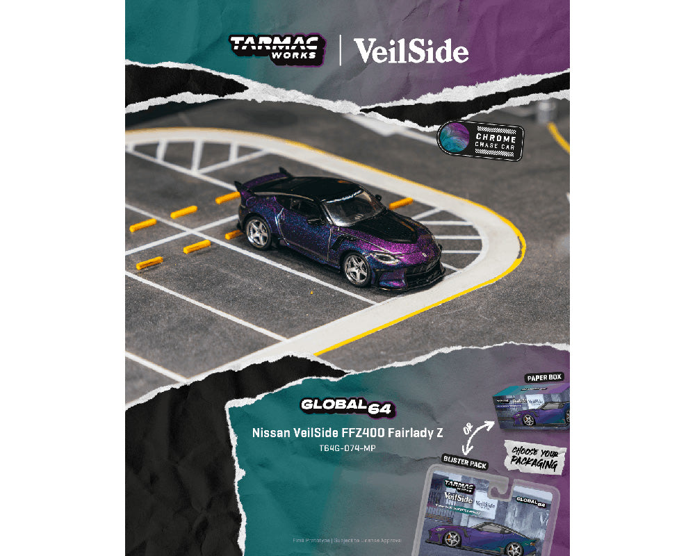 (PRE-ORDER 2026) Nissan VeilSide FFZ400 Fairlady Z violet caméléon – Tarmac Works Global64 1:64 T64G-074-MP-B